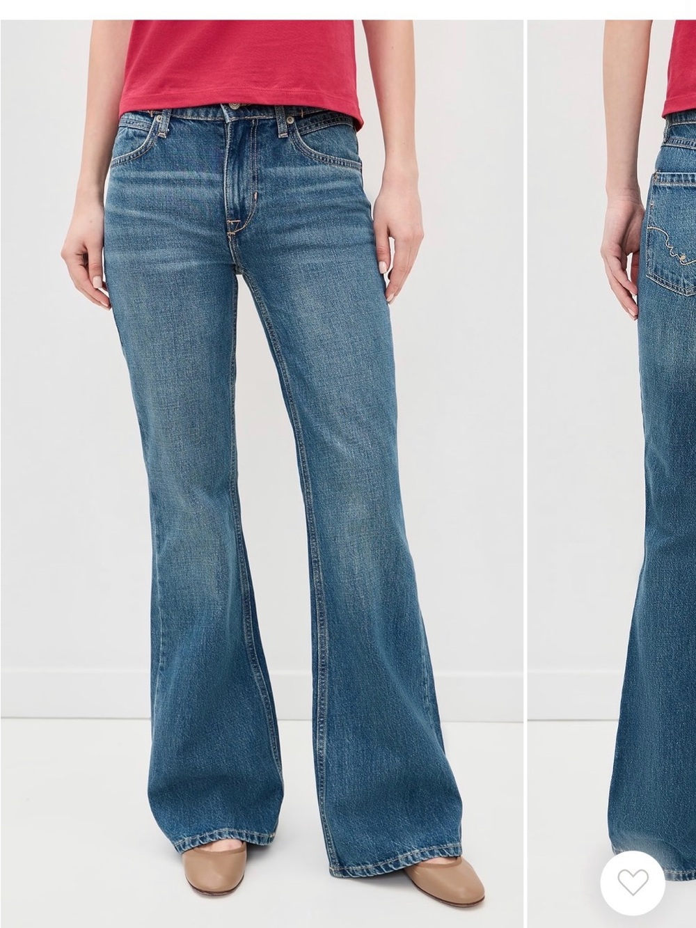 We The Free Medium Blue High-Rise Flare Jeans